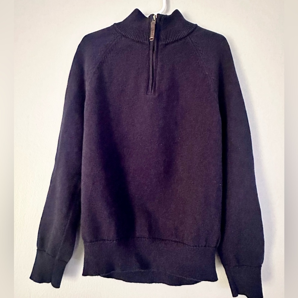 Boys J.Crew Crewcuts Navy Quarter Zip Sweater Size M